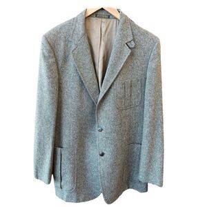 Vtg 70s 80s ROCKABILLY Tweed Blazer Sport Coat Jacket Sir Winston George 48 Grn